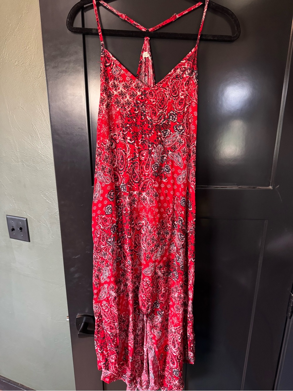 Red Paisley Slip Dress